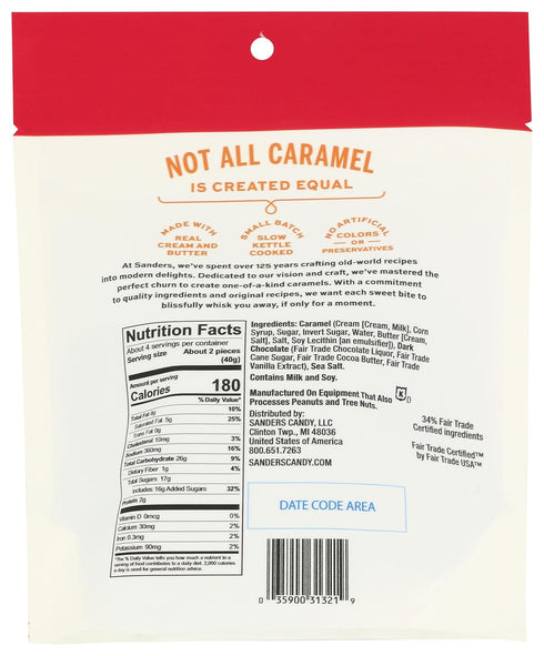 5.5 Sanders, Caramels Sea Salt Dark Chocolate, Ounce