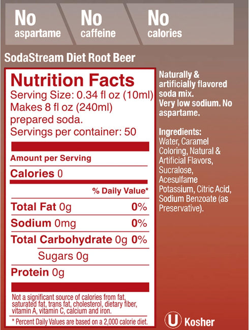 500mL SodaStream Diet Root Beer Syrup
