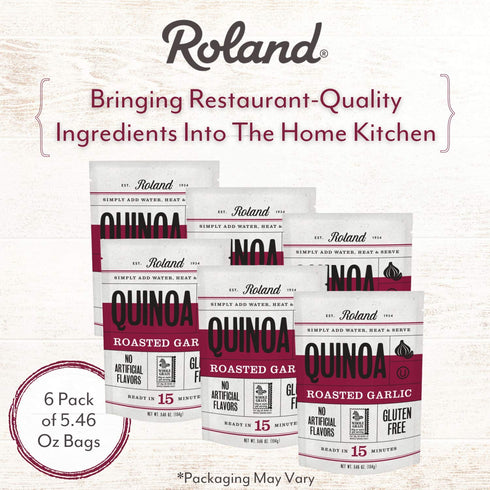 5.46 Pack 6 Roland Foods Roasted Garlic Seasoned Quinoa, Ounce Bag