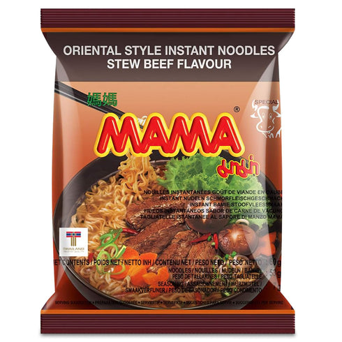 MAMA Noodles Beef Stew Instant Spicy Noodles w/Delicious Thai Flavors, Hot &