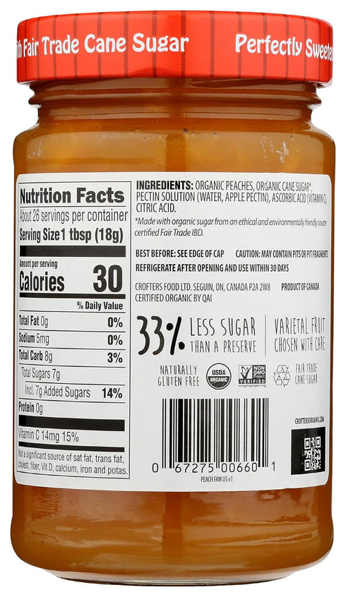 Crofters 16.5 Oz Peach Organic Premium Spread