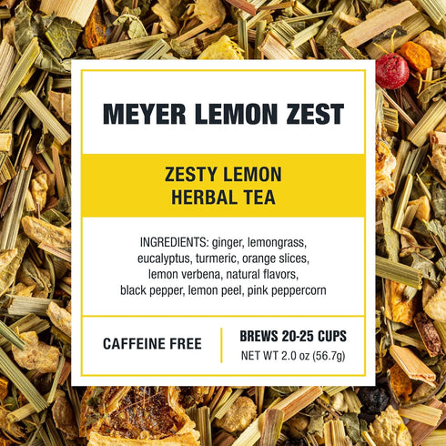 25 2oz Tiesta Tea - Meyer Lemon Zest, Loose Leaf, Zesty Lemon Herbal Tea, Premium Caffeine-Free Blend, Makes Hot