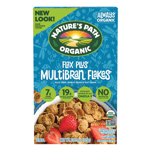 Nature's Path Organic Flax Plus Multibran Flakes Cereal, 13.25 oz (Pack of