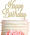 Happy Birthday Cake Topper - Premium Gold Metal, Sparkly Rhinestone Decoration Makes a Great Centerpiece