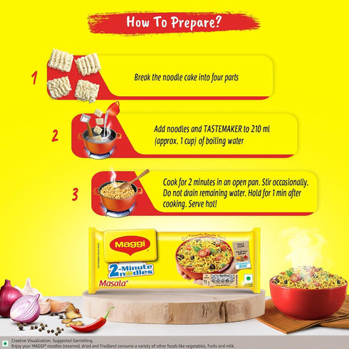 2 70 pack (2.46 oz)- 1 pack Maggi Minutes Noodles Masala, grams - Made in India