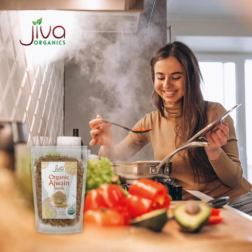 Jiva Organics Organic Ajwain Seeds 7 Ounce Bag - Whole Carom Seed, 100% Natural & Non-GMO Ajamo