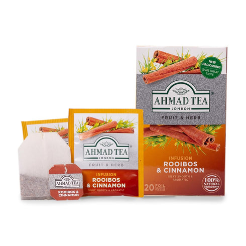 Ahmad Tea Rooibos & Cinnamon Tea Infusion, 30G, 20 Count