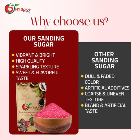 3 NY Spice Shop Red Sprinkles Sanding Sugar - Pound Mix Red Sprinkles for Holiday Dessert Decoration - Baking