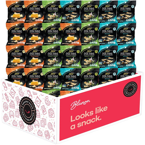 Pack Package (30 Count) Stacy Pita Thins Variety - Baked Healthy Snack - Bulk Assortment - Care Gift Box