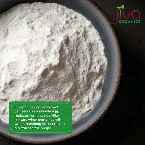 5 Jiva Organics Organic Arrowroot Flour (Powder) Pound Bag - Raw, Non-GMO, Gluten Free