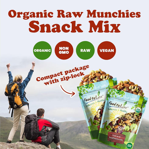 1 Mulberries, Food to Live - Organic Raw Munchies Snack Mix, Pound - Raw and Non-GMO Snack Mix Contains Cacao Nibs