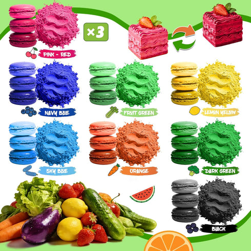 10 Natural Food Coloring Powder - Colors Plant Based Food Coloring, Dye Free Food Coloring, No Artificial Dyes, Natural