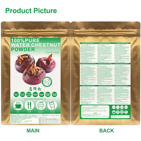 Plant Gift 100g/3.52oz 100% Water Chestnut Powder Natural Pure Water Chestnut Flour for Baking & Drinks,| Chef-Inspired