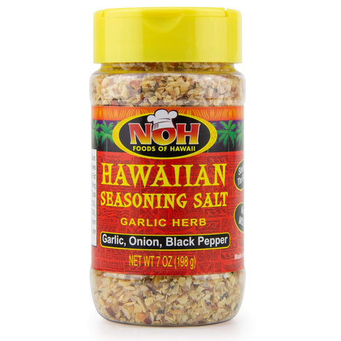 NOH Foods of Hawaii Hawaiian Seasoning Salt, Garlic Herb (Garlic, Onion, Black Pepper), 7 Ounce