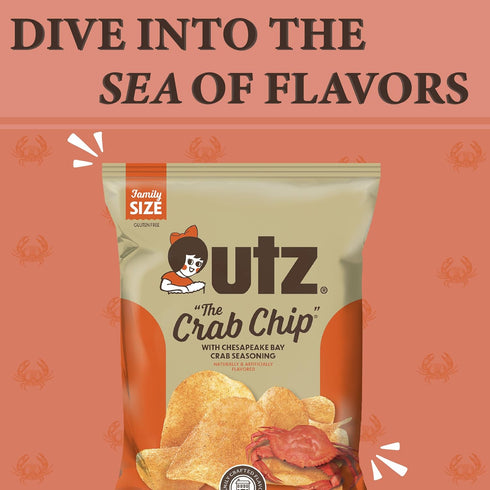 1 oz. 42 Count, Utz Crab Chips Bags, Crispy Fresh Potato Chips, Perfect for Vending Machines, Individual Snacks to Go