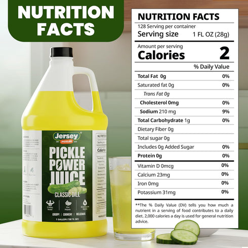 (1 Jersey Pickles Pickle Power Juice Classic Dill | Pickle Juice with Electrolytes for Hydration | Vegan, Gluten Free