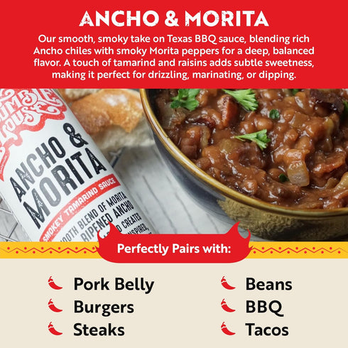 9.5 oz Humble House - Ancho & Morita Chiles Hot Sauce, Low in Calories and Sodium, Vegan Condiments for Chicken Wings