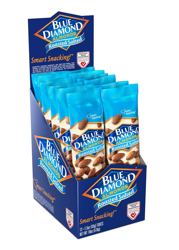 Blue Diamond Almonds, Roasted Salted Flavored Snack Nuts, Single Serve Bags (1.5
