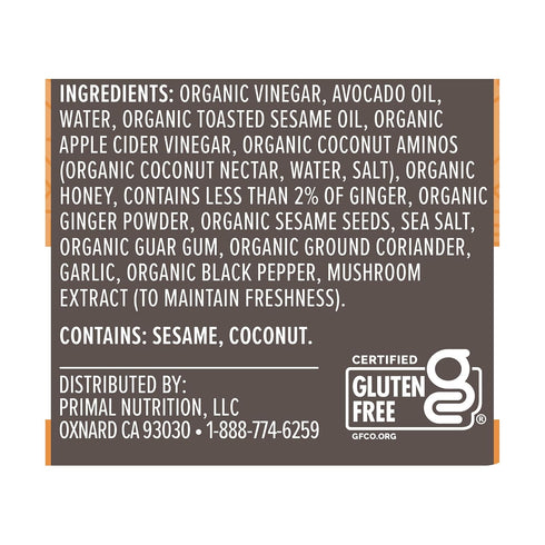 8 Primal Kitchen Sesame Ginger Vinaigrette & Marinade Salad Dressing made with Avocado Oil, Paleo Friendly & Keto