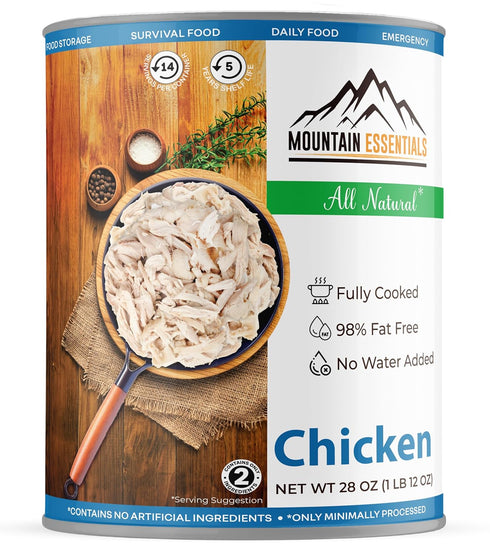 MOUNTAIN ESSENTIALS Fully Cooked Canned Chicken 28 Oz White Meat for Daily