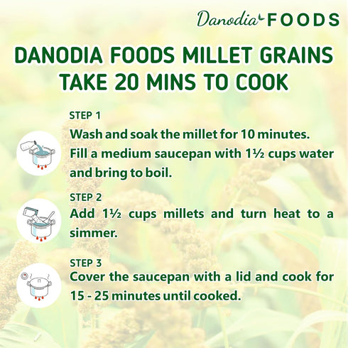 2 lbs (950g), Danodia Foods Browntop Millet, Unpolished, Natural & Gluten-Free Whole Grain Superfood, Plant-Based