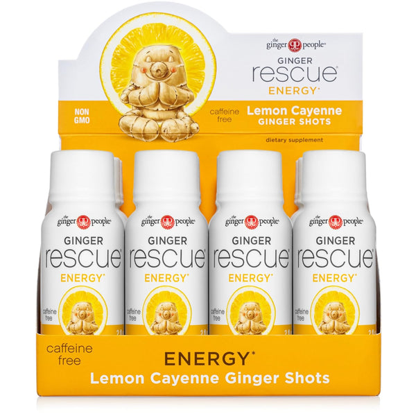 Ginger Rescue Shots by The Ginger People Energy Boosting, Caffeine Free Energy,
