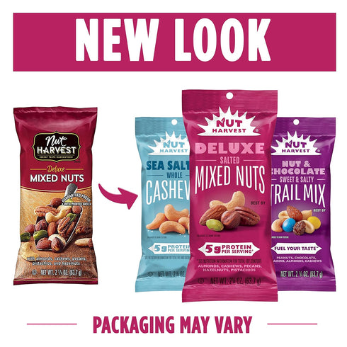 2.25 (Pack 16) Nut Harvest, Deluxe Mixed Nuts, Ounce