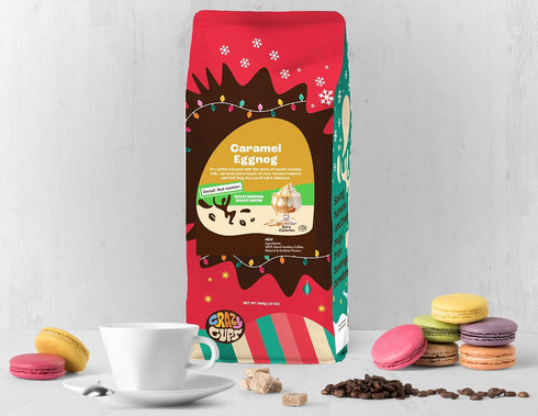 Pack, 10 oz 3 Pack Crazy Cups Decaf Flavored Holiday Ground Coffee Variety Includes Decaffeinated Holiday Spice, White