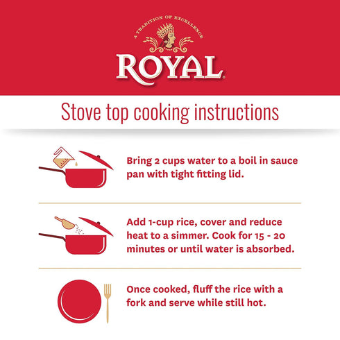 20 lb Royal Chef's Secret Sella Basmati Rice - Authentic Extra Long Grain Parboiled White Rice