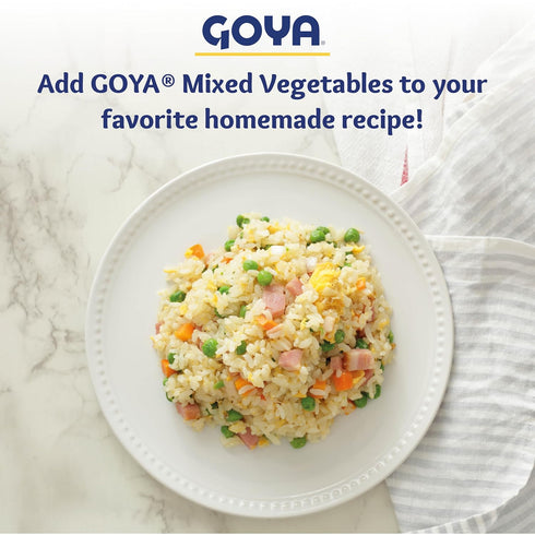 6-Pack (14.9 oz Goya Canned Mixed Vegetables Fresh, Ready-to-Use Blend with Carrots, Peas, Corn, and More, Perfect