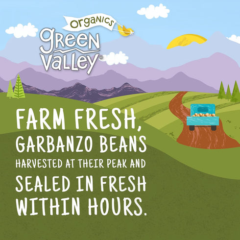 15.5 oz (Pack 4) Green Valley Organics Garbanzo Beans | Certified Organic | Delicious Mildy Nutty & Savory Flavor |