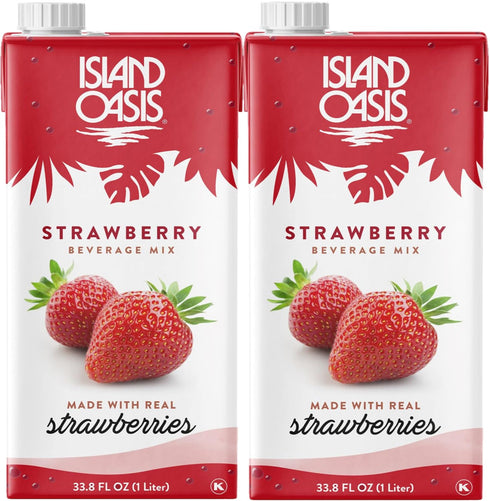 Island Oasis Strawberry Fruit Puree Beverage Mix, 33.8 fl oz (1 Liter)