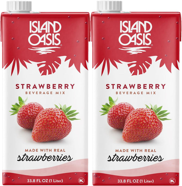 Island Oasis Strawberry Fruit Puree Beverage Mix, 33.8 fl oz (1 Liter)