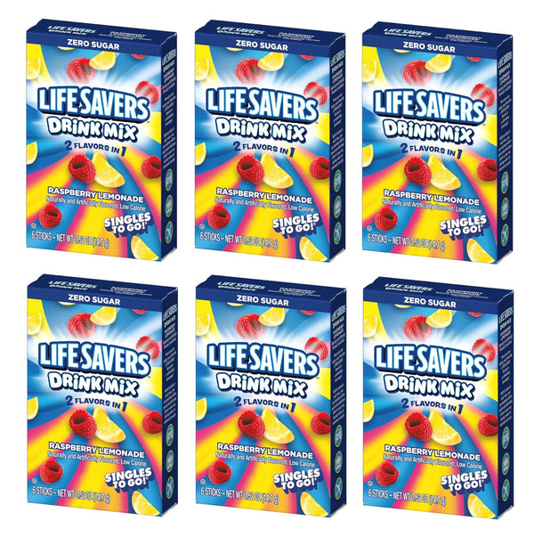 Life Savers Raspberry Lemonade Drink Mix - Pack of 6-6 Sticks Per