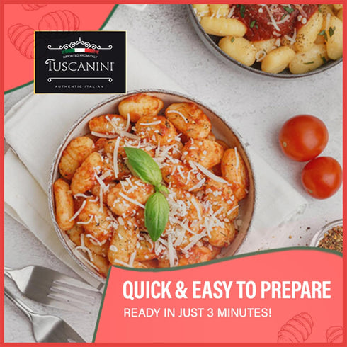 16oz (6 Pack) Tuscanini Gluten Free Potato Gnocchi, | Imported from Italy, Low Fat, Ready in Minutes