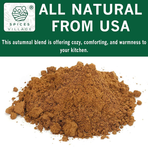 SPICES VILLAGE Apple Pie Spice - 8 oz Cinnamon, Ginger, Nutmeg, Allspice Mix, Kosher, Gluten Free, Non-GMO