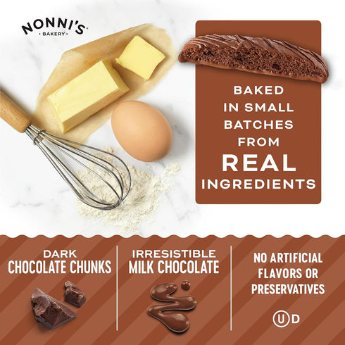 3 6.88 oz Nonni's Triple Chocolate Biscotti Italian Cookies - Boxes Triple Chocolate Italian Biscotti Cookies w/Dark