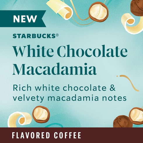 22 Count 7.9oz STARBUCKS White Chocolate Macadamia Ground Coffee K-Cup Pods Box