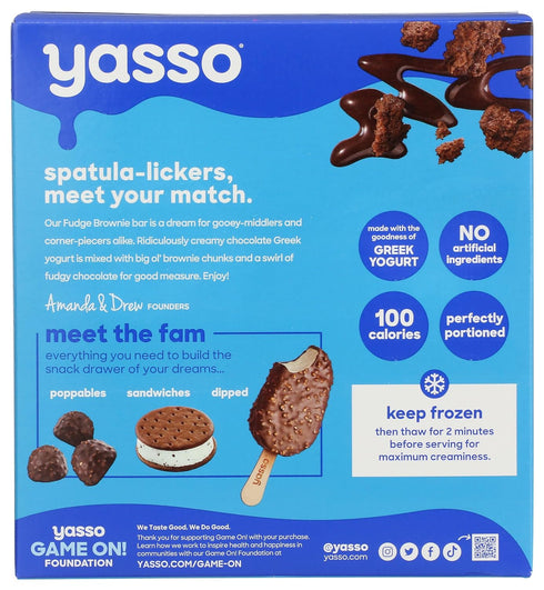 Frozen 14 YASSO Fudge Brownie Greek Yogurt Bars, FZ
