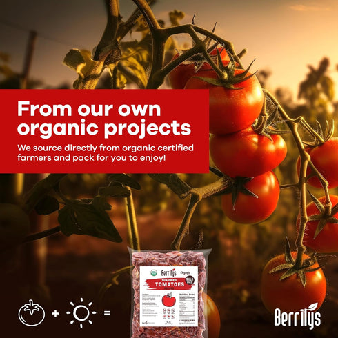 2 LBS, Sun-Dried Tomatoes, USDA Organic, Berrilys, No Sulfur, No Preservatives, Seasalt is used as natural