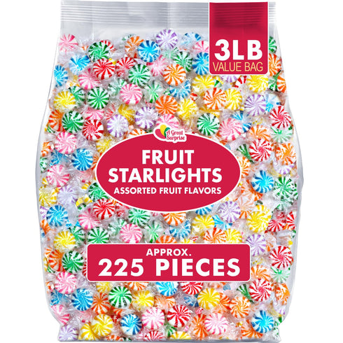Assorted Fruit Starlights - 3 Pounds - Pinwheel Fruit Candies - Fruit