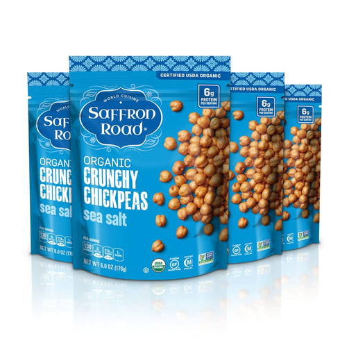 Saffron Road Organic Crunchy Chickpea Snacks-Gluten Free, Non-GMO, Halal, Kosher, Vegan (Sea