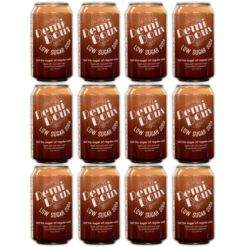 Demi Doux Low Sugar Soda - Low Sugar Soft Drink, No Artificial Sweeteners (Root Beer, 12-pack)