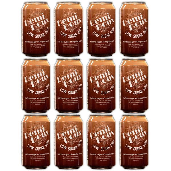Demi Doux Low Sugar Soda - Low Sugar Soft Drink, No Artificial Sweeteners (Root Beer, 12-pack)