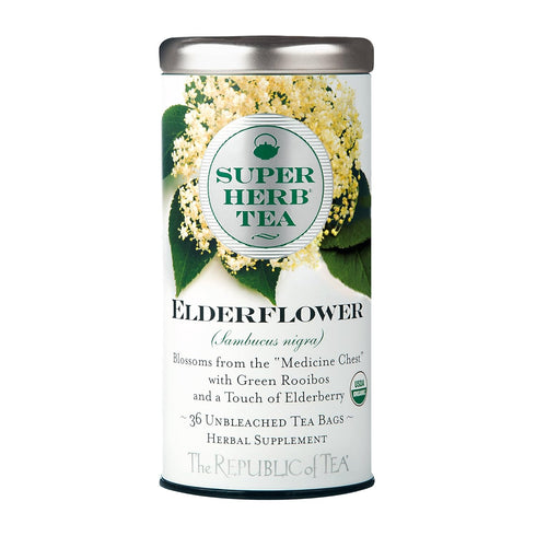 The Republic of Tea Organic Elderflower SuperHerb Tea Tin, 36 Herbal Tea