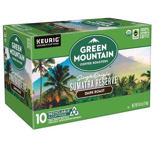 60 Count, (6 Packs 10) Green Mountain Coffee Roasters Sumatra Reserve, Keurig Single Serve K-Cup Pods, Dark Roast