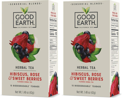 Good Earth Sensorial Blend Flavored Herbal Tea Hibiscus, Rose and Sweet Berries,