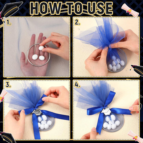Leinuosen 30 Set 2026 Graduation Almond Candy Favors with Ring Tulle Bag DIY Marzipan Souvenirs for Class of Party