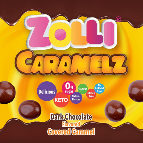 Zolli Caramelz - Clean Teeth Candy, Dark Chocolate Caramelz (3 Ounce)