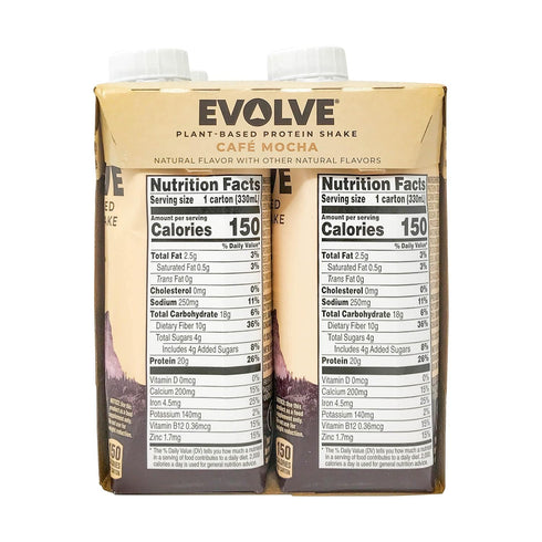 11 Oz, 4 Pack Evolve, Protein Shake Mellow Mocha, Fl